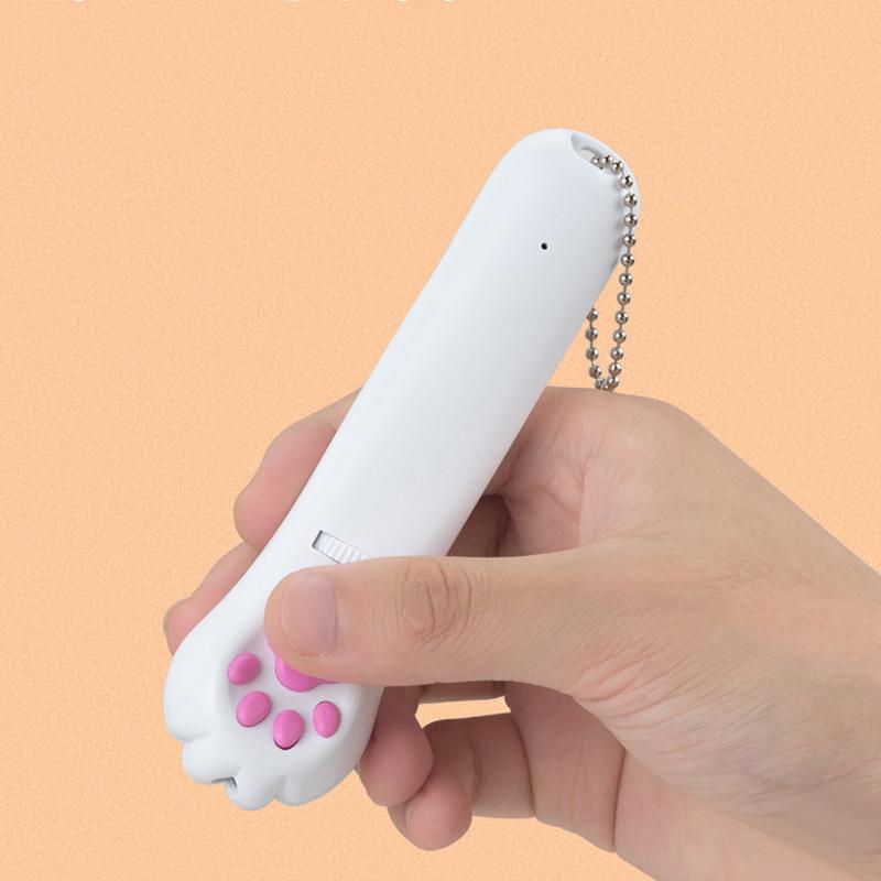 "Kattleksak med LED-ljus i hållbar ABS-plast, erbjuder interaktiv lek för katter, USB-laddning och olika ljuslägen."