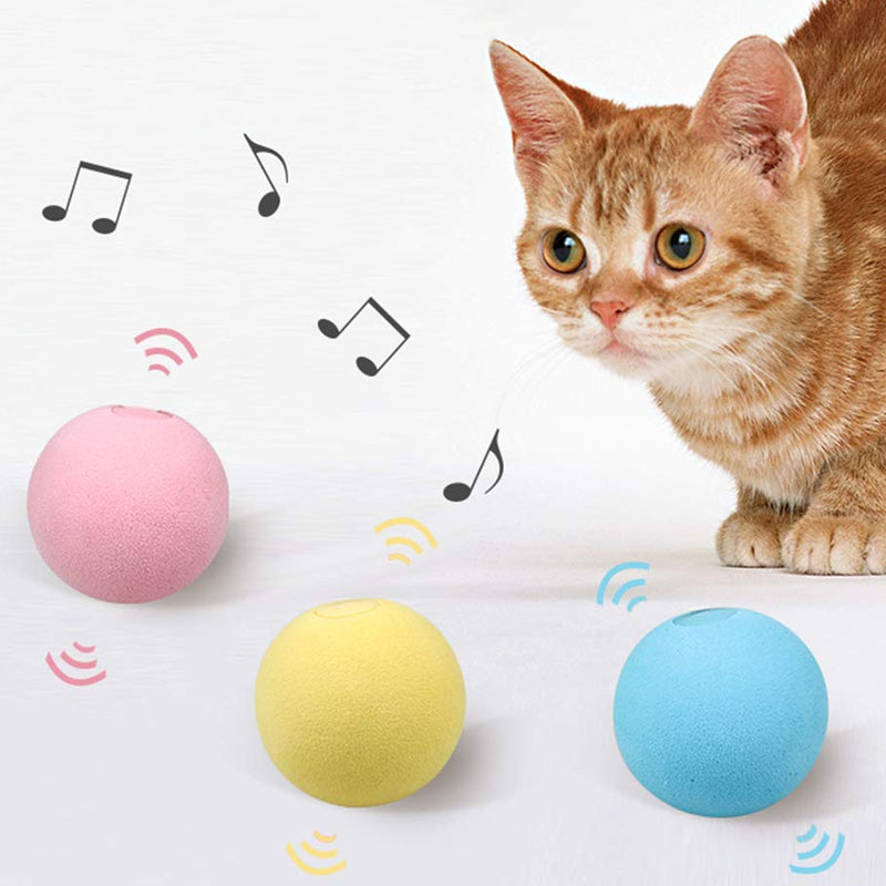 "Kattleksaksboll med ljud och kattmynta, färgglad design i Fluffy-material, stimulerar kattens lek och aktivitet"