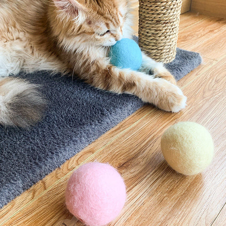 "Kattleksaksboll med ljud och kattmynta, färgglad design i Fluffy-material, stimulerar kattens lek och aktivitet"