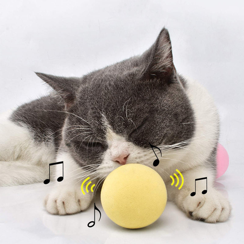"Kattleksaksboll med ljud och kattmynta, färgglad design i Fluffy-material, stimulerar kattens lek och aktivitet"