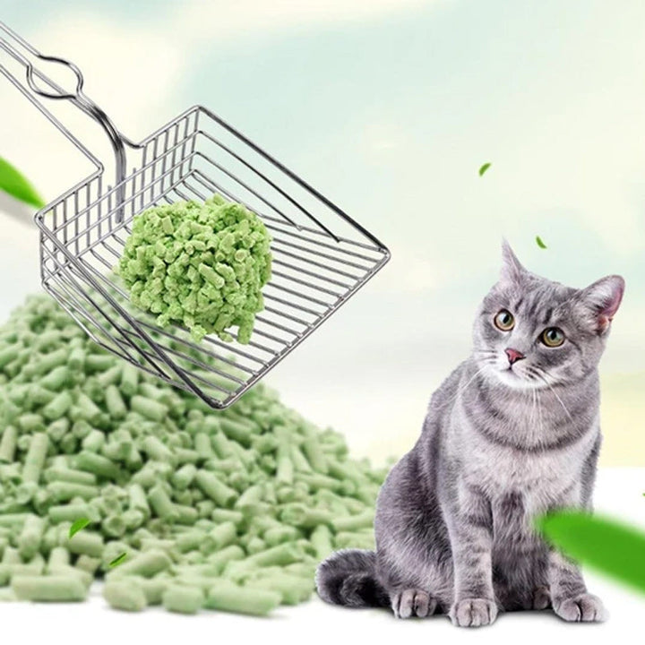 "Kattvänlig premium kattkullssopa med ergonomiskt handtag, elegant design, effektiv för att hantera kattlåda."