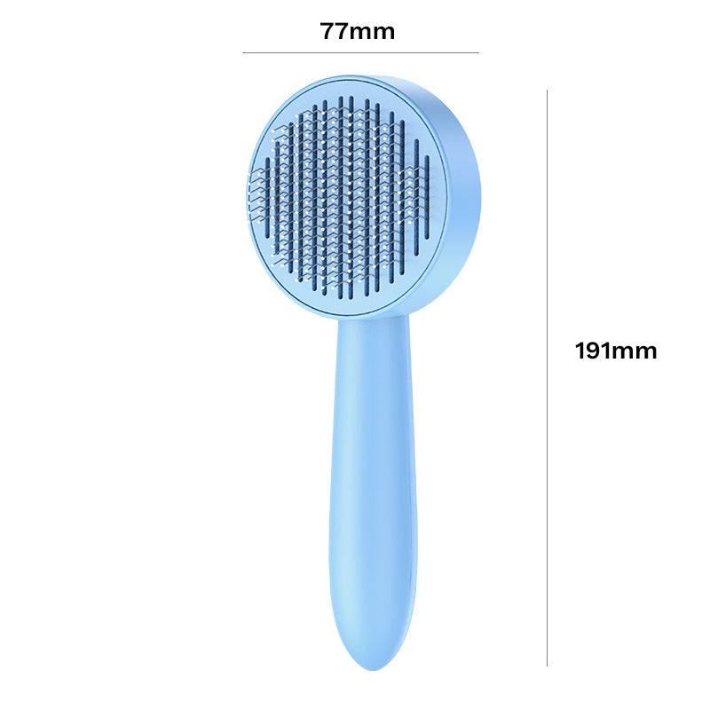 Kattvårdsborste för daglig skötsel, blå färg, ergonomisk design med rostfria stålborstpinnar för effektiv grooming.