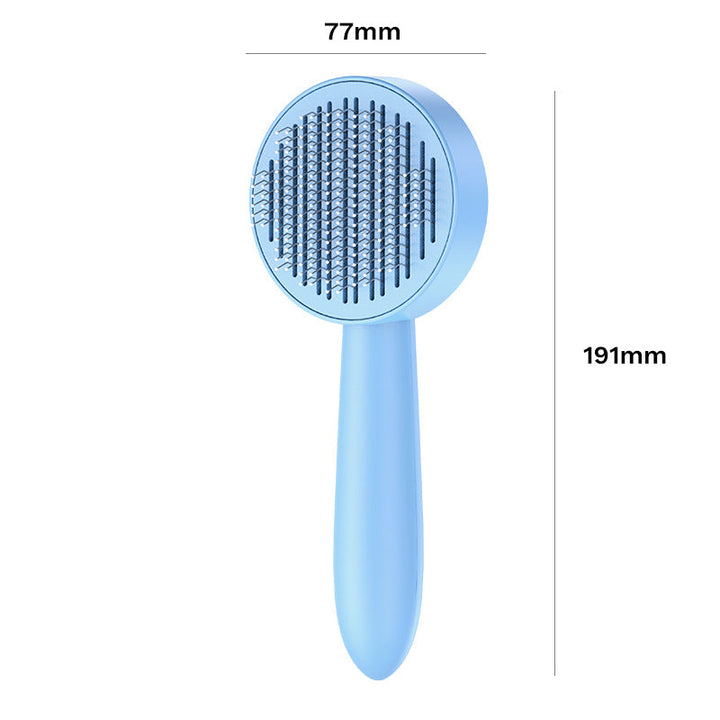 Kattvårdsborste för daglig skötsel, blå färg, ergonomisk design med rostfria stålborstpinnar för effektiv grooming.