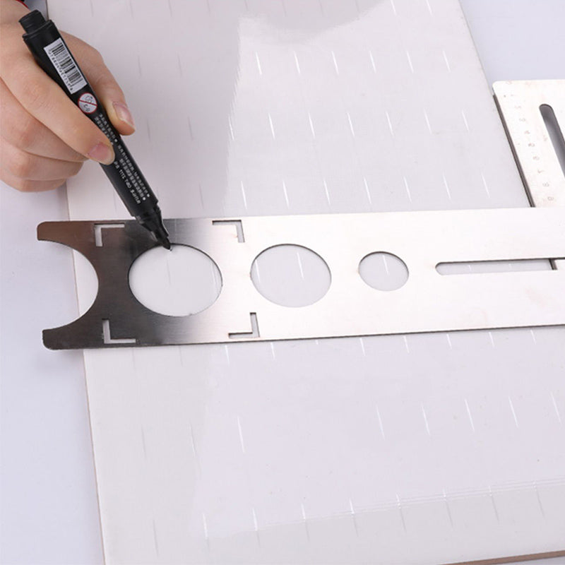 "Keramisk kakelhålsökare av rostfritt stål, silverfärgad, för exakt borrning i kakel och marmor, hållbar och ergonomisk."