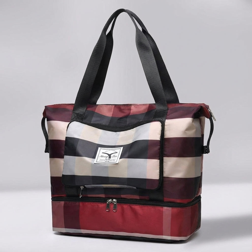 Smart kabinväska med bottenfack. Organiserad weekendväska för smidig resa. Unisex och robust design.