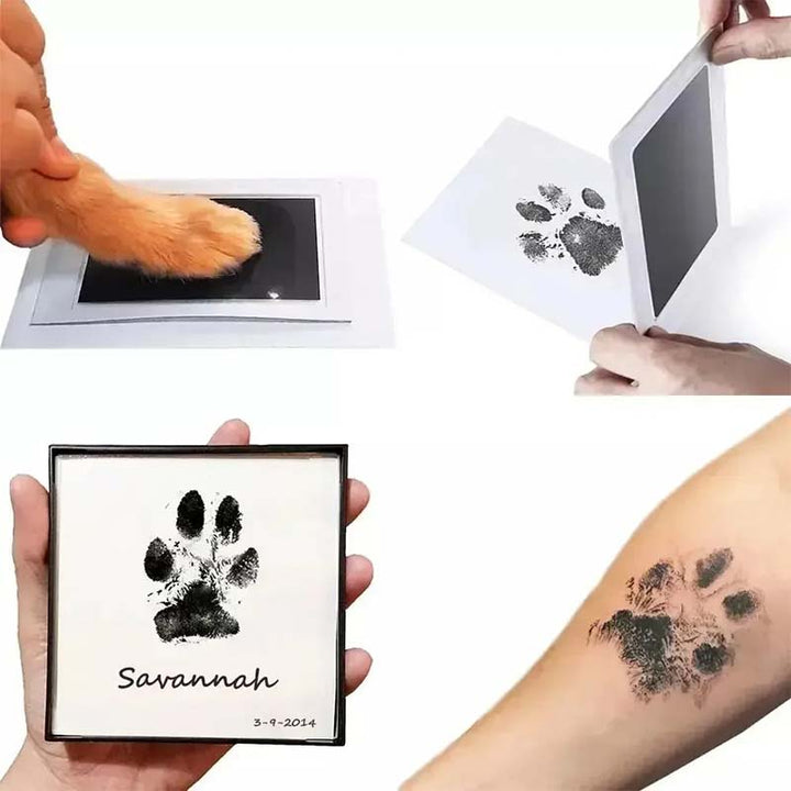 Kladdfritt tassavtryck för hund eller katt, perfekt för att skapa ett minne utan kladd.