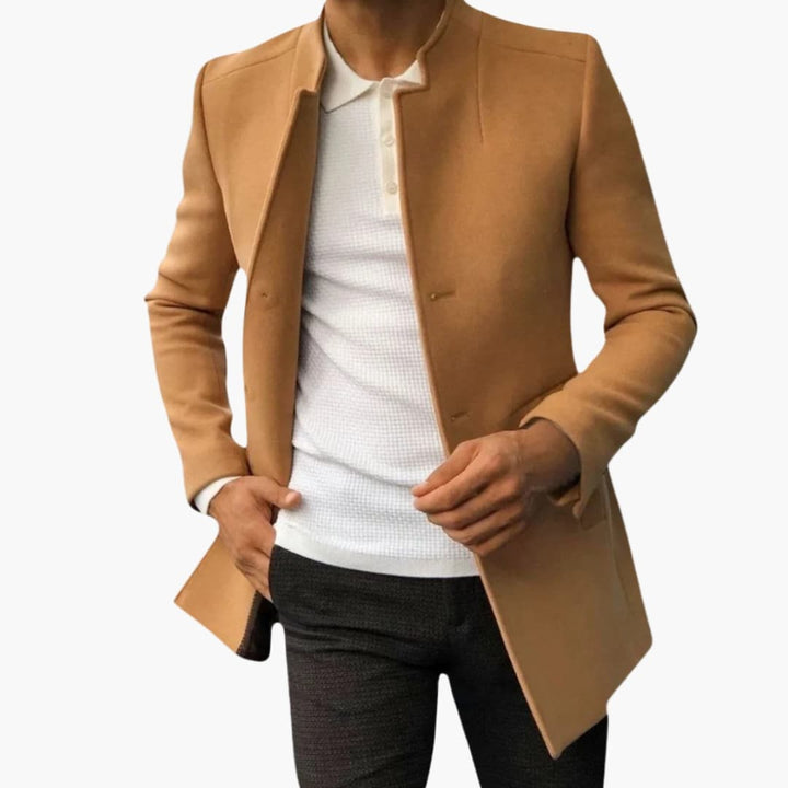 Herr klassisk kappa med notchkrage, idealisk för kontor, affärsmöten eller en elegant vardagslook.