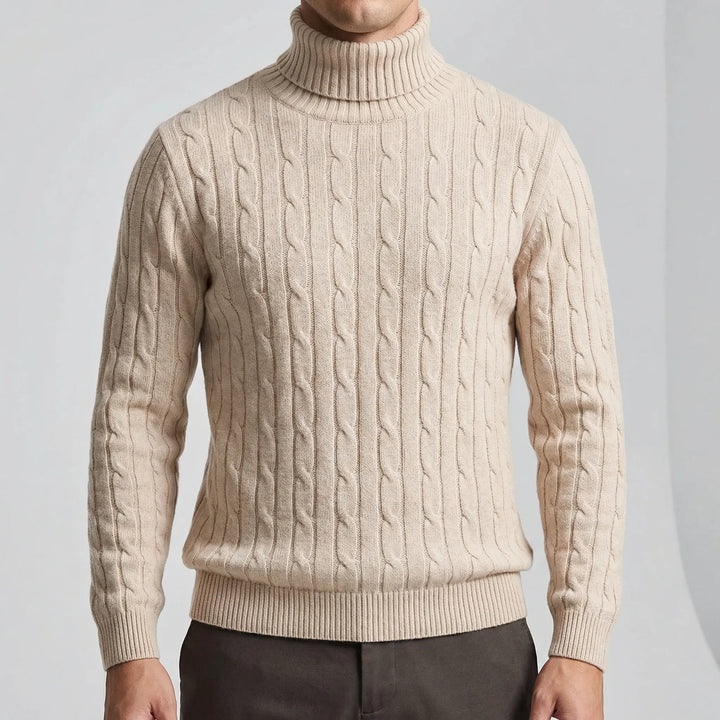 Mjuk och varm polotröja för herr, perfekt basplagg för kyliga höst- och vinterdagar. Modell Ashton.