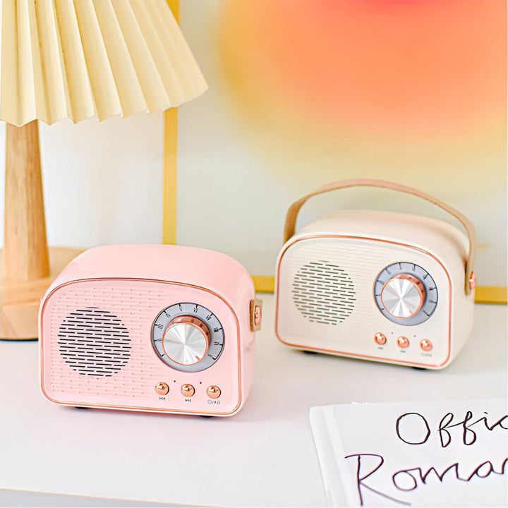 Klassisk retro Bluetooth högtalare i vintagedesign. Trådlös för portabel musik, perfekt för musikälskaren.