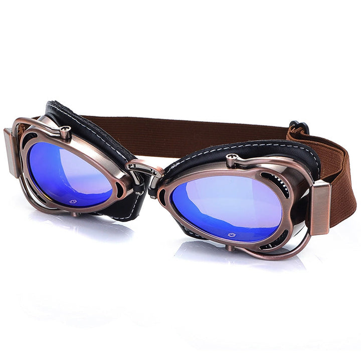 Hopfällbara skyddsglasögon motorcykel, klassisk stil. Unisex med reptåliga linser.