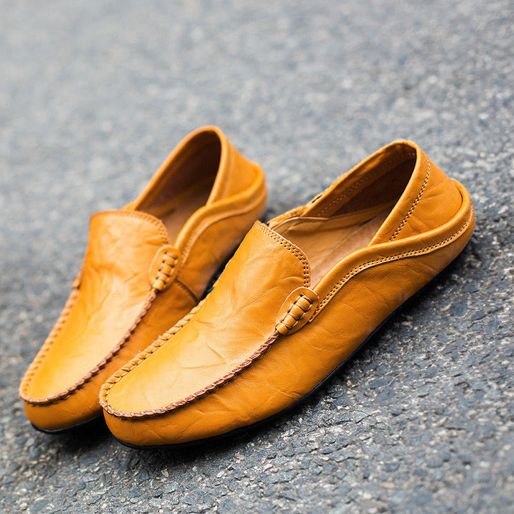 Bekväma herrloafers i svart läder, elegant och tidlös design för formella tillfällen