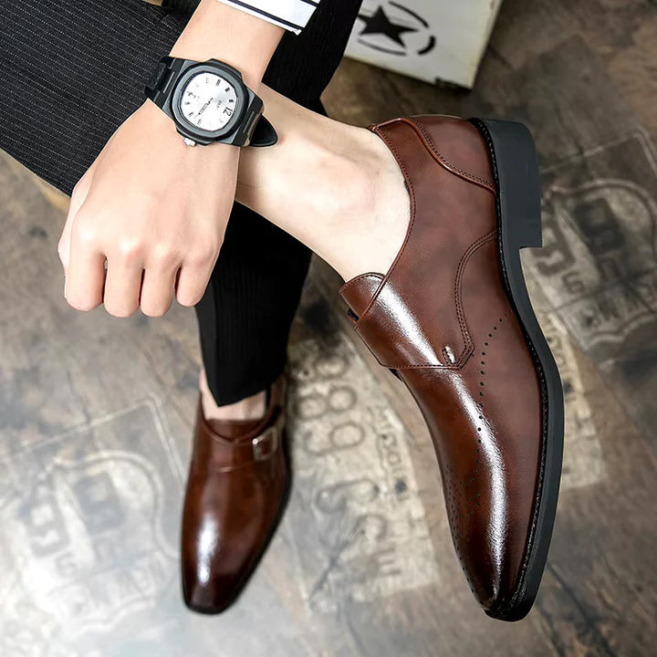 Formella herrskor: Svarta monkstrap skor i PU-läder för en tidlös stil