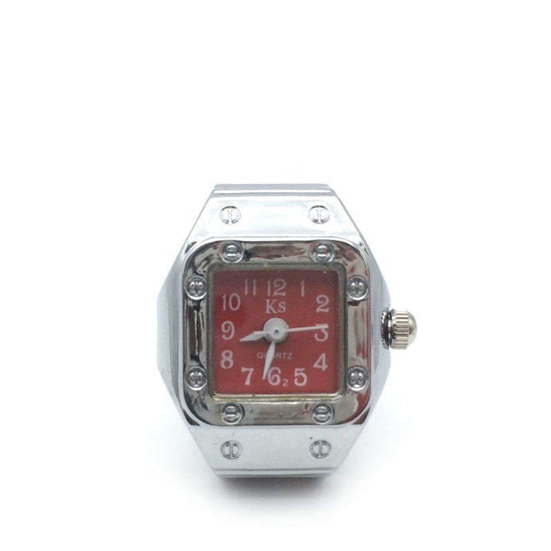 "Klockring med unisex design i olika färger, visar elegant rem och klart urtavlans display, perfekt för par."