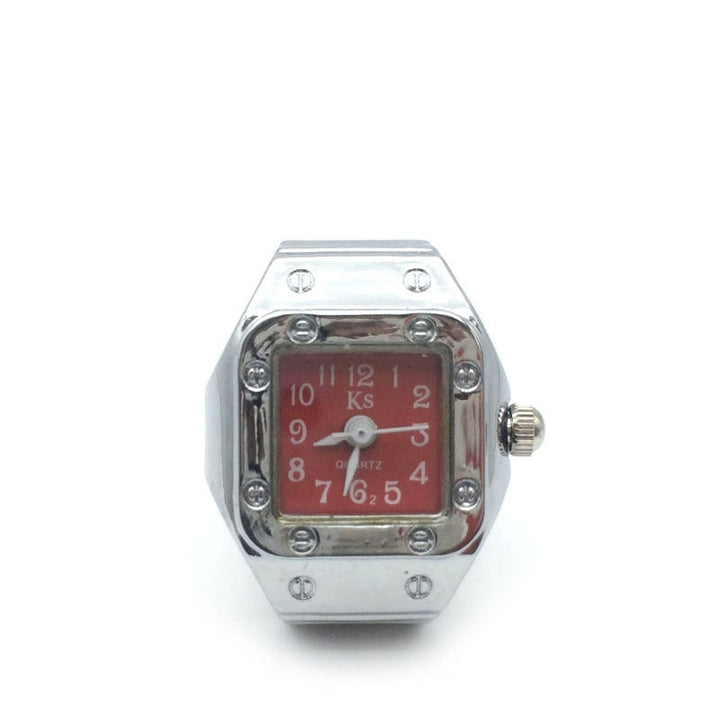 "Klockring med unisex design i olika färger, visar elegant rem och klart urtavlans display, perfekt för par."