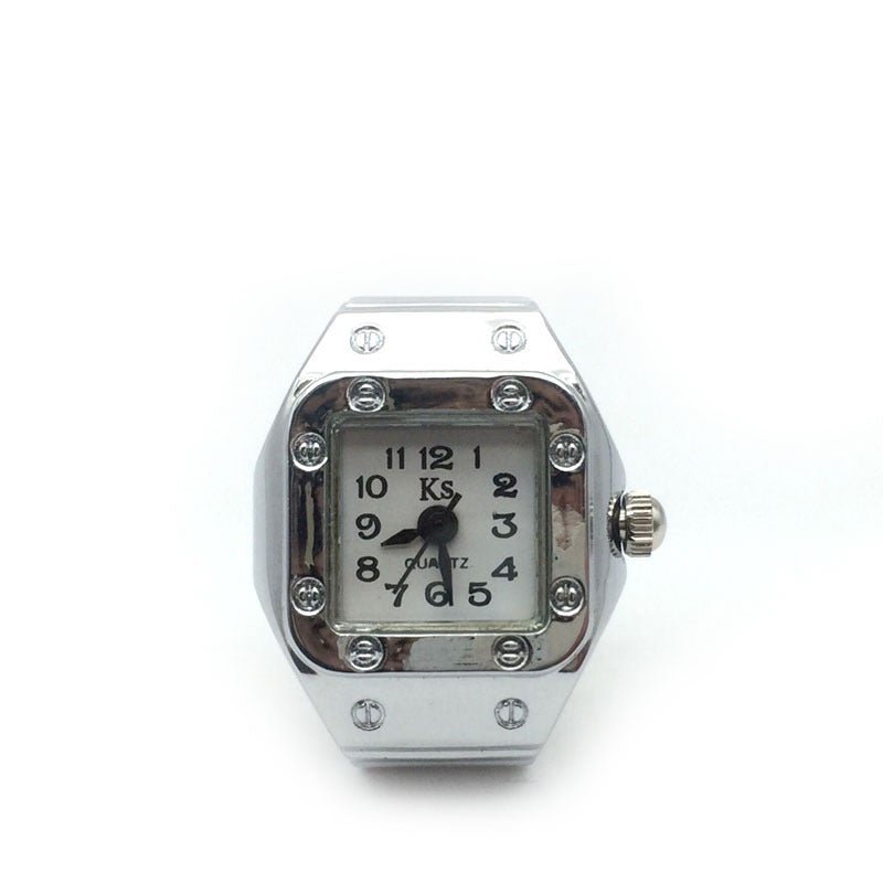 "Klockring med unisex design i olika färger, visar elegant rem och klart urtavlans display, perfekt för par."