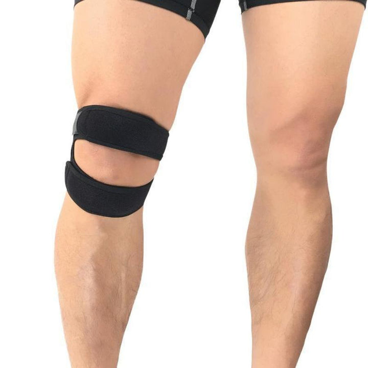 Ergonomiskt knäskydd för smärtlindring av patellarsenan och meniskus. Idealiskt för rehabilitering och sport.