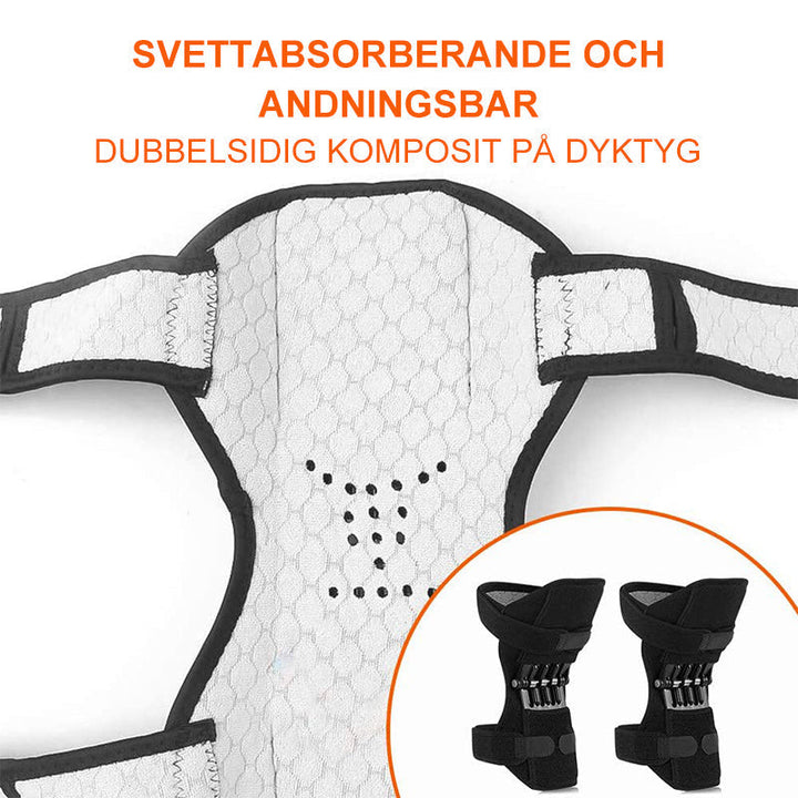 "Knäskyddsförstärkare för squat och bergsklättring, slitstarkt material, justerbar passform, optimal stöd vid fysisk aktivite