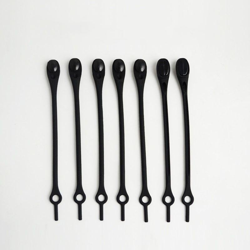 "Knytfria silikon skosnören i färgglada nyanser, elastiska och vattentäta, för unisex skor med öljetter."