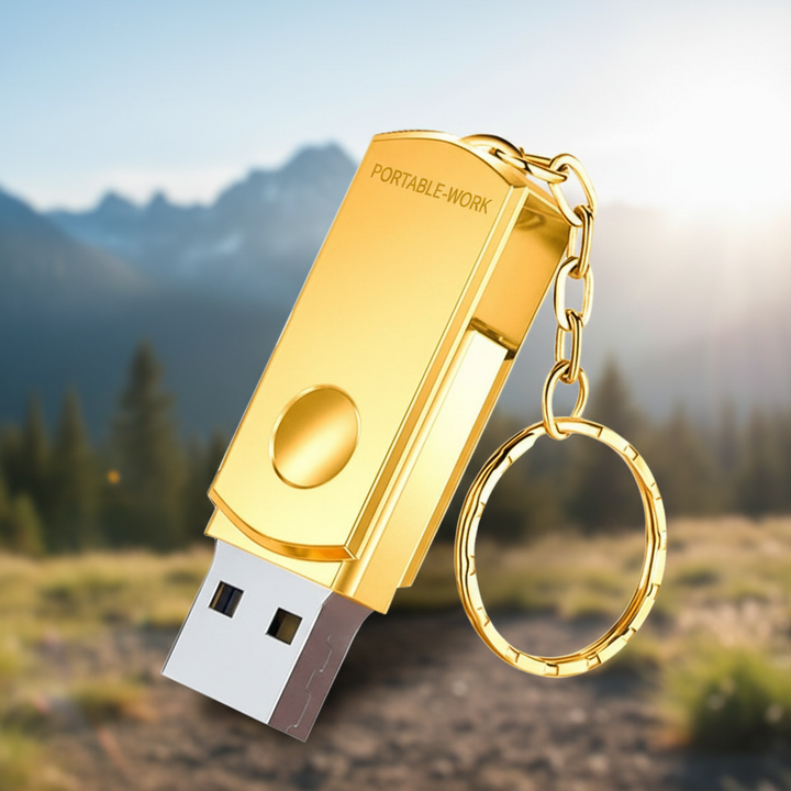 Kompakt 2 TB USB-minne i aluminium för säker datalagring, perfekt för kontoret och portabel användning.