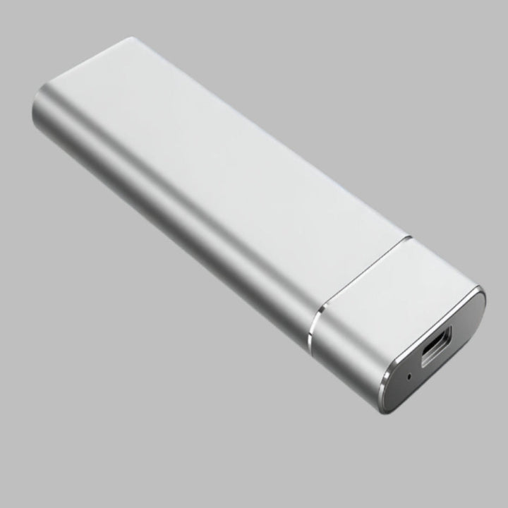Kompakt bärbar SSD för snabb extern lagring. Idealisk för Mac, Windows, Android via USB 3.0.