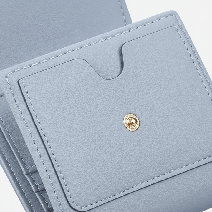 Elegant RFID-skyddad plånbok för kvinnor i PU-läder, säker för dina kort.