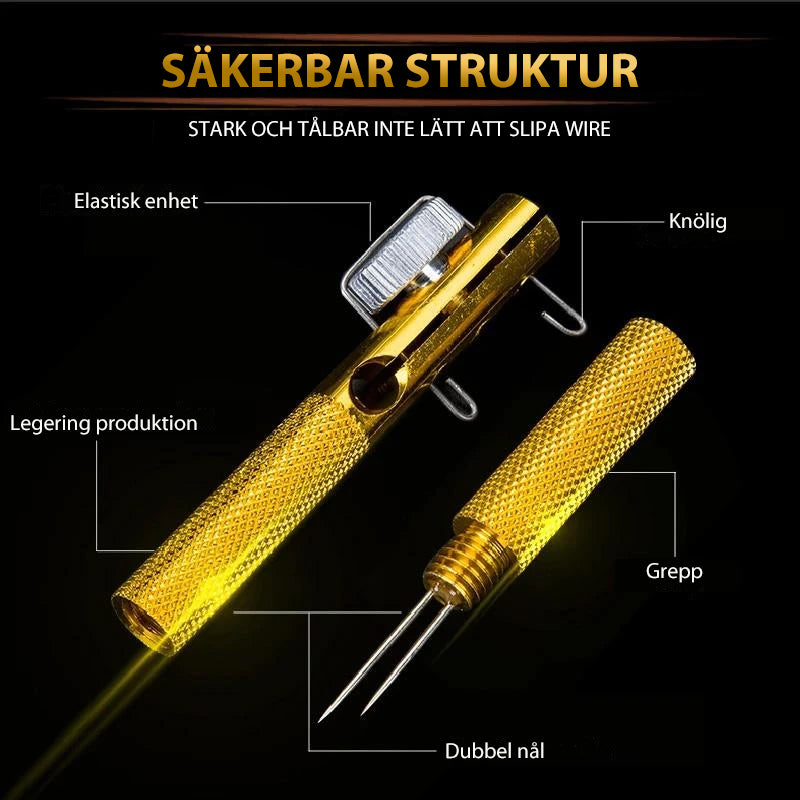 Kompakt, lätt snabbknutverktyg för sportfiskare, tillverkat i hållbar aluminiummaterial, multifunktionellt och bärbart.