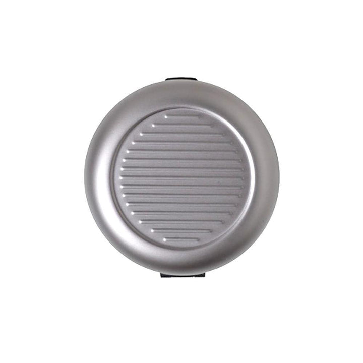 "Kompakt myntdispenser i aluminium, rund form, hållbar och lätt, för smidig myntorganisation, elegant och mångfärgad."