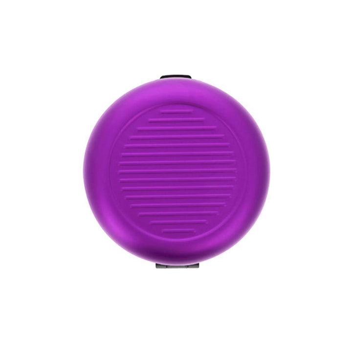 "Kompakt myntdispenser i aluminium, rund form, hållbar och lätt, för smidig myntorganisation, elegant och mångfärgad."