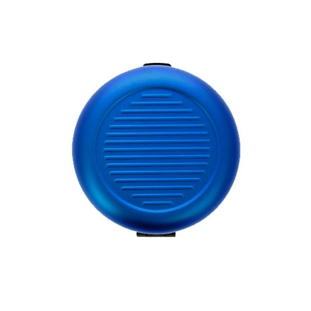 "Kompakt myntdispenser i aluminium, rund form, hållbar och lätt, för smidig myntorganisation, elegant och mångfärgad."