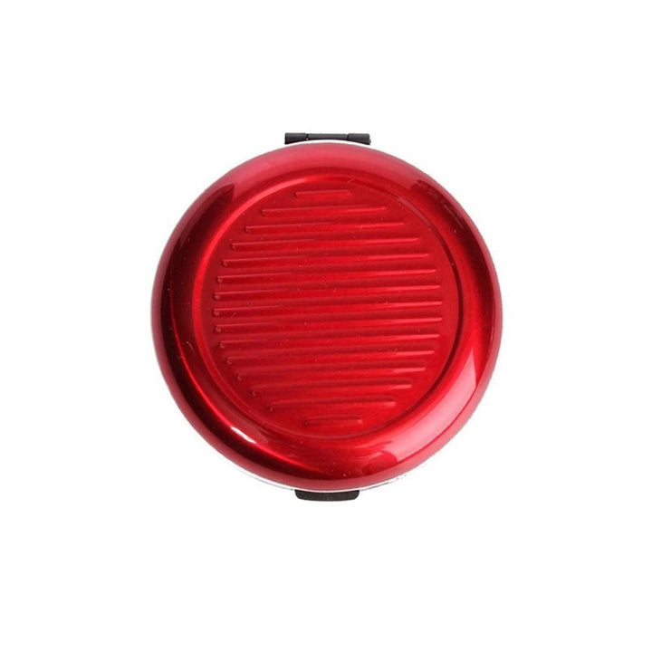 "Kompakt myntdispenser i aluminium, rund form, hållbar och lätt, för smidig myntorganisation, elegant och mångfärgad."