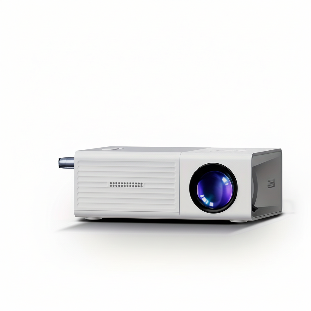 Modern ProjectoLite kompakt projektor, en smart elektronikgadget för både hemmabio och proffsiga presentationer.
