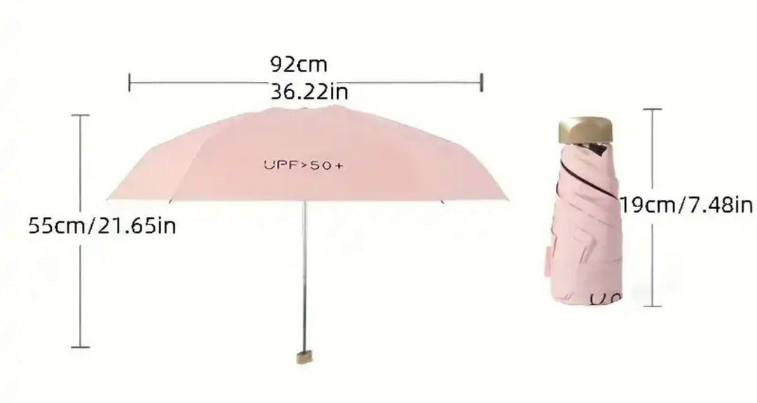 Öppet vindtätt fickparaply i regn. Ger effektivt väderskydd och UV-skydd under resan.