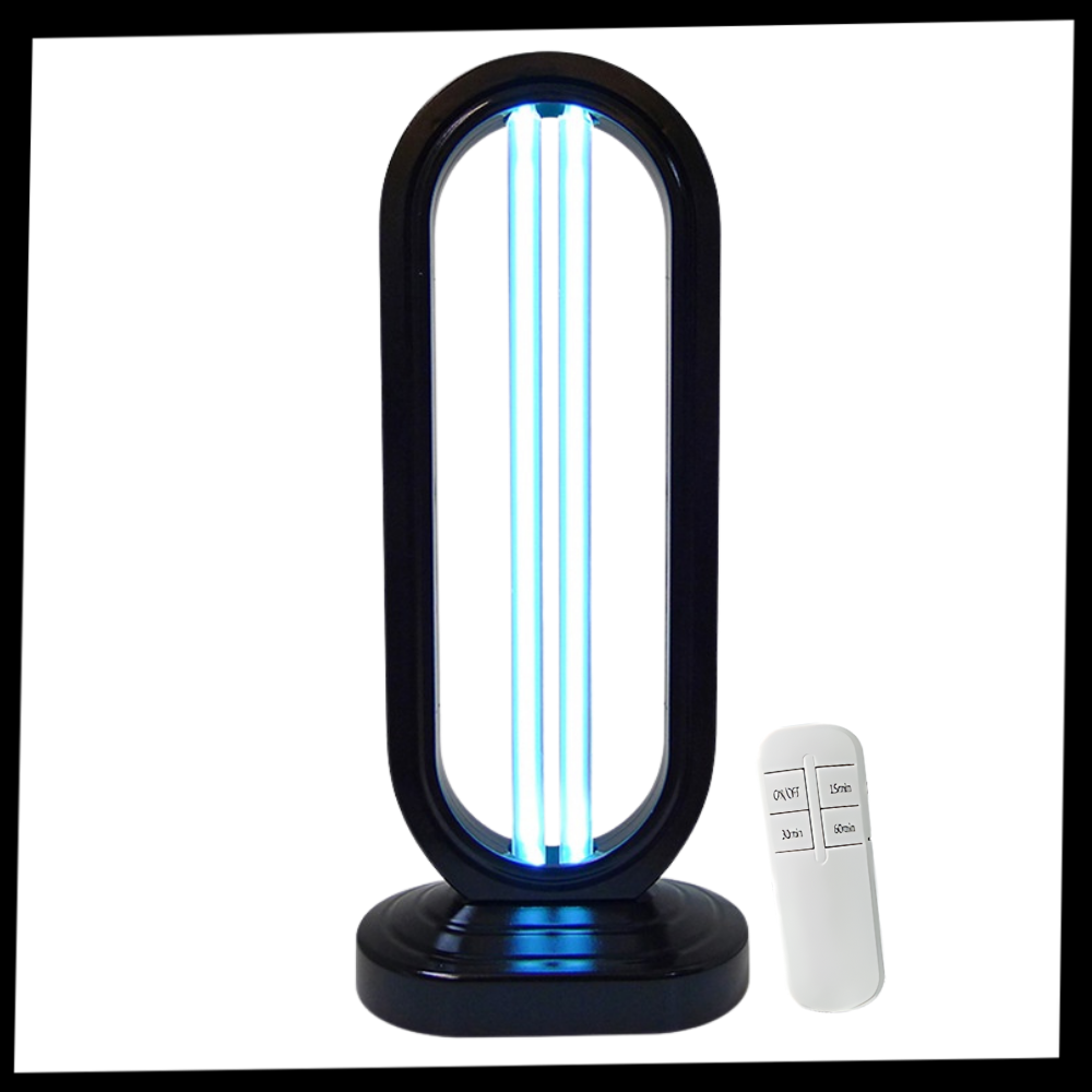Användarvänlig UV-lampa som effektivt dödar bakterier och virus, för ett friskare och renare hem.
