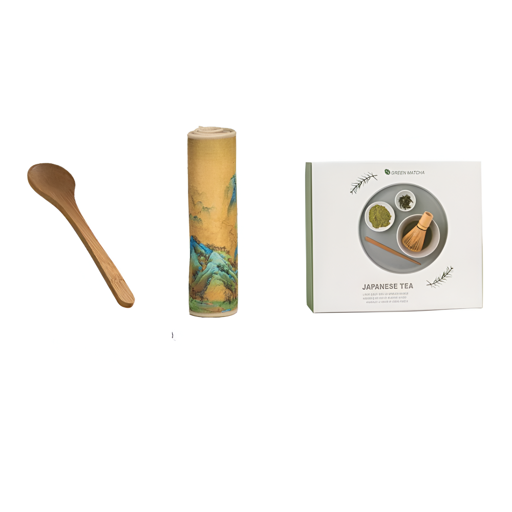 Praktiskt matcha teberedningskit med hållbar chawan och bambuvisp för daglig användning och njutning.