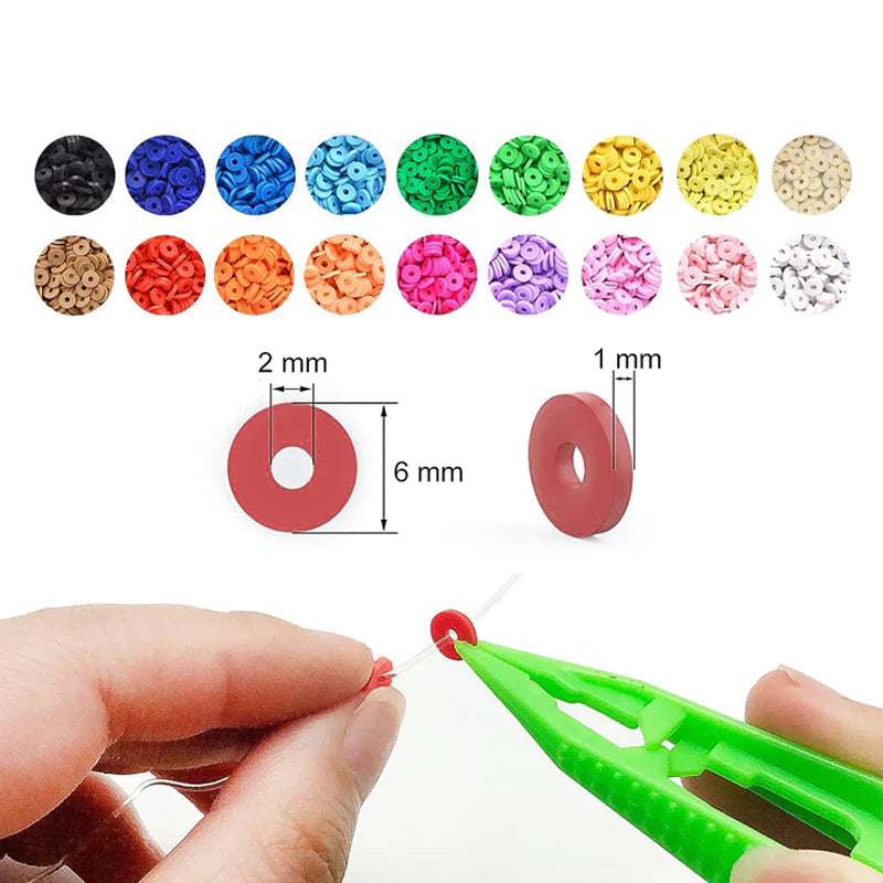 "Komplett DIY kit med 5520 färgglada polymerlerpärlor och verktyg för armbandstillverkning, för vuxna och barn."