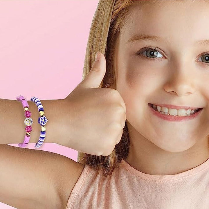 "Komplett DIY kit med 5520 färgglada polymerlerpärlor och verktyg för armbandstillverkning, för vuxna och barn."