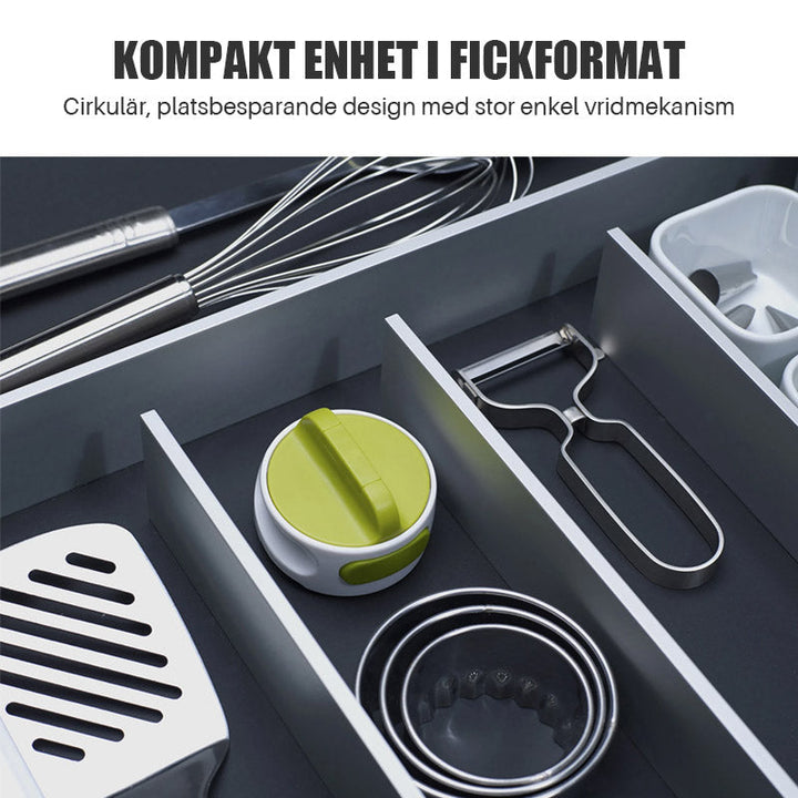 "Konservöppnare i rostfritt stål med ergonomiskt halkfritt handtag för säker och enkel öppning av burkar och flaskor."