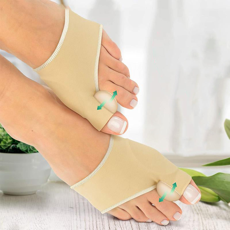 "Korrigerande silikonstrumpor för Hallux Valgus, unisex, med tåseparation i genomskinligt silikonmaterial."