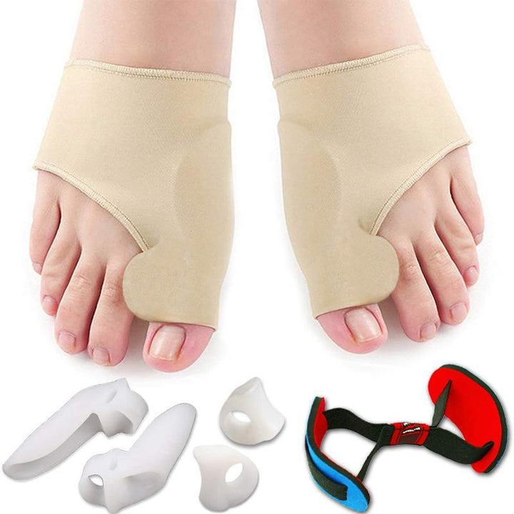 "Korrigerande silikonstrumpor för Hallux Valgus, unisex, med tåseparation i genomskinligt silikonmaterial."