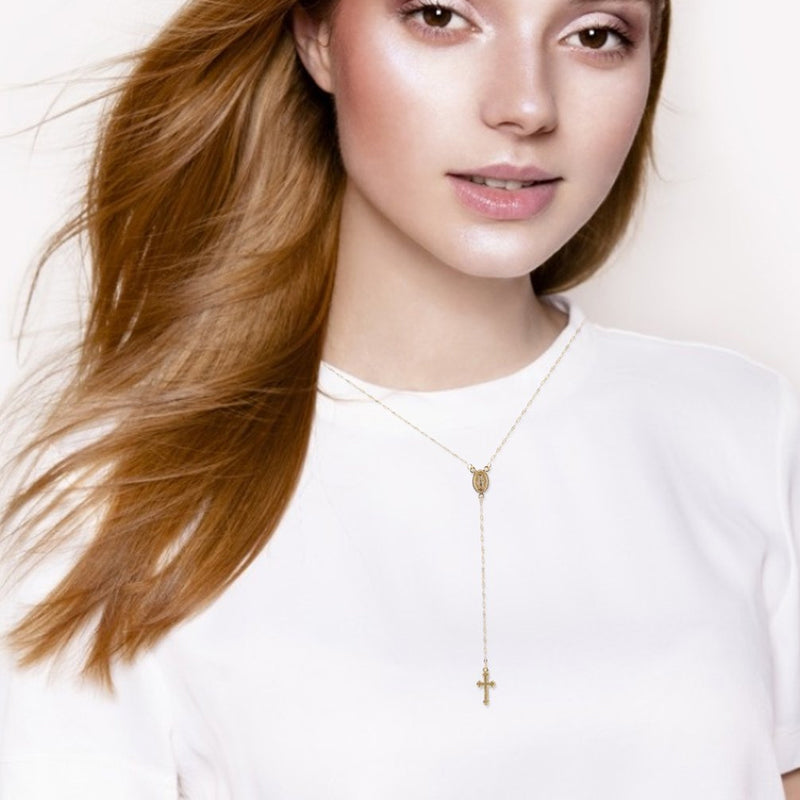 "Korshängsmycke halsband, tidlös elegans i guld, roseguld, silver, bärbart för män och kvinnor, 42+10+2 cm lång."