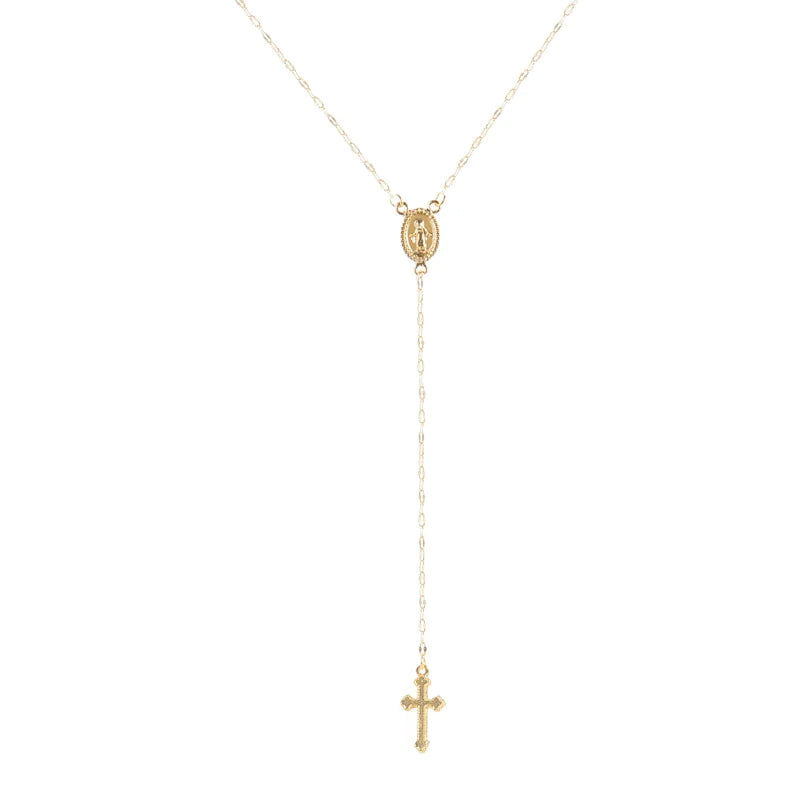 "Korshängsmycke halsband, tidlös elegans i guld, roseguld, silver, bärbart för män och kvinnor, 42+10+2 cm lång."
