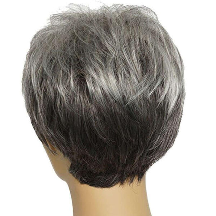 "Kort kemisk fiber peruk för kvinnor, glänsande och elegant look, naturlig stil, silkesmjukt och bekvämt bärande."