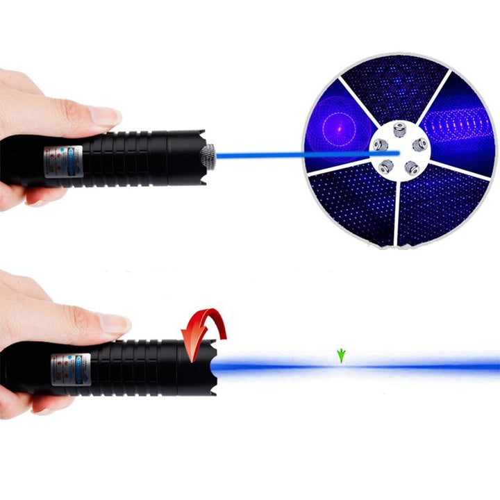 Effektiv blå laserfackla som eldtändare för överlevnadssituationer och äventyr.