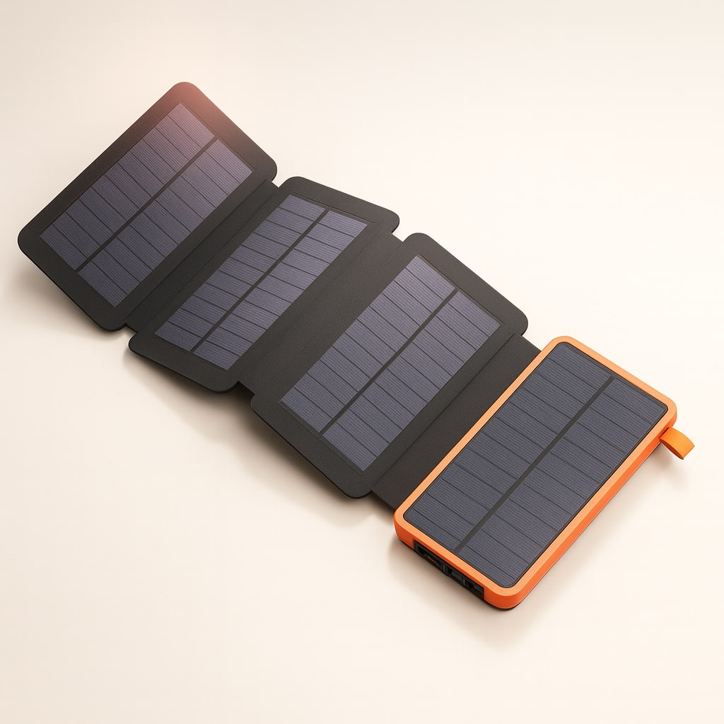 Slitstark solcellsladdare powerbank för äventyr. Bärbar och kraftfull mobilaccessoar med solenergi för snabbladdning.