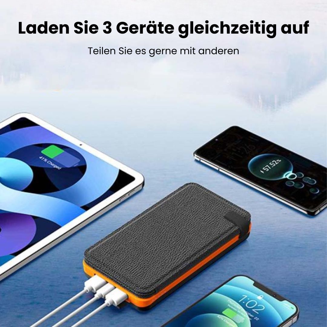 Unisex solcellsladdare powerbank med hög kapacitet. Snabb, bärbar laddare för mobil, användbar utomhus.