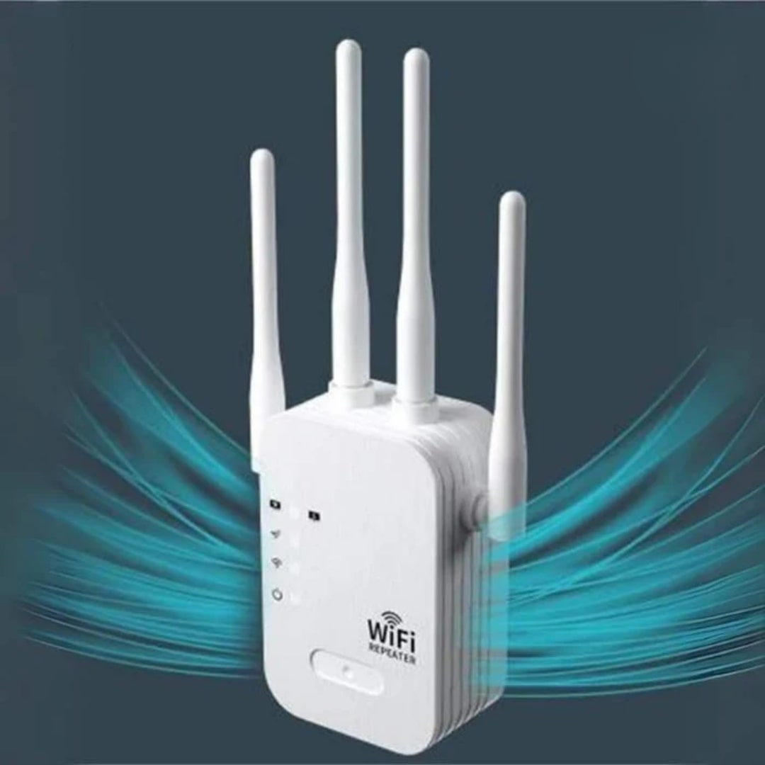 Kraftfull utomhus WiFi-förstärkare för längre trådlös räckvidd och bättre internettäckning i trädgården.