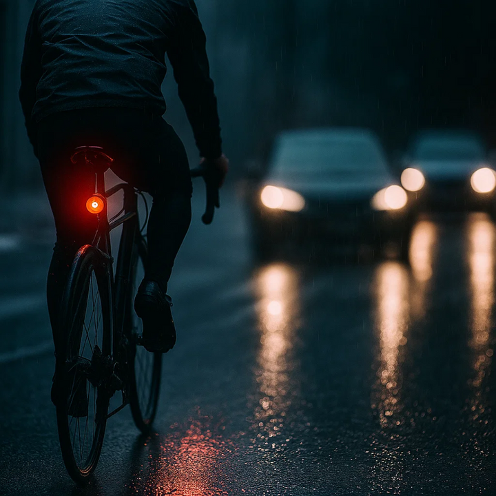 Cykel bakljus med lång batteritid & 6 lägen. Perfekt för långa turer och pendling i mörkret.