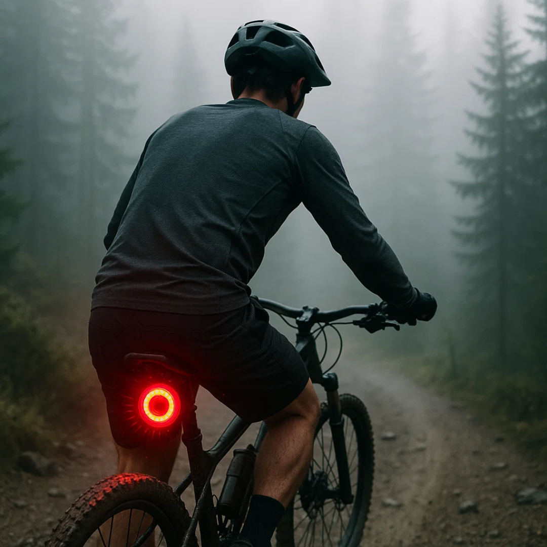 Enkel montering av cykel bakljus. Säkerhetsljus för racercykel, mountainbike & e-cykelägare.