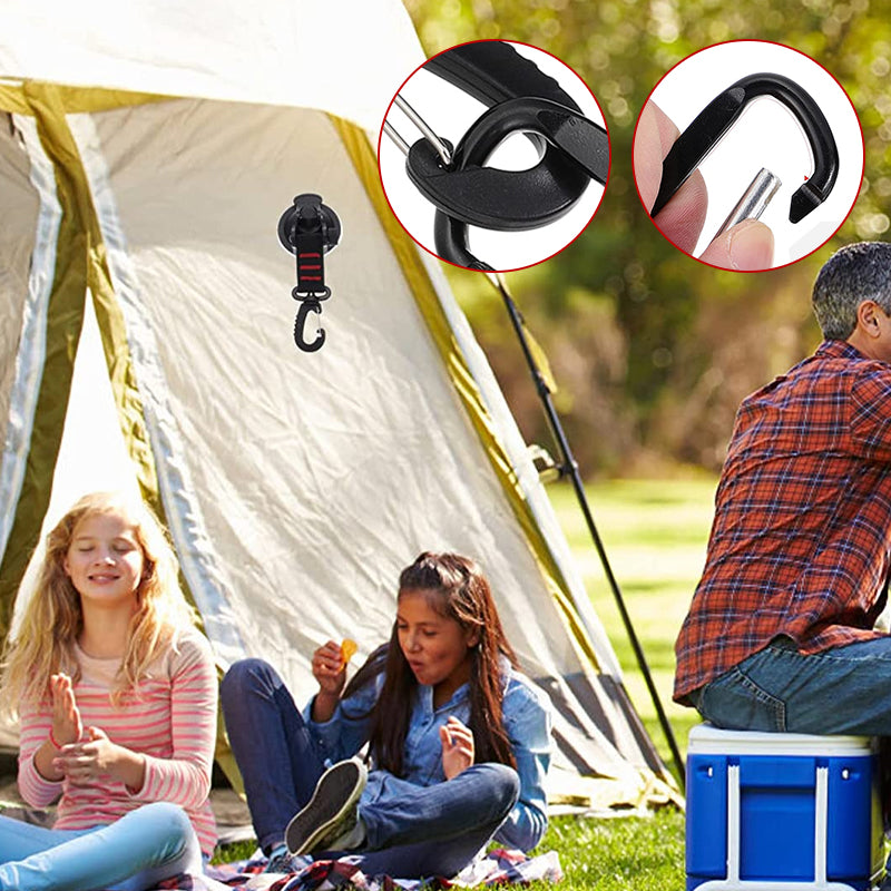 "Kraftig svart vakuumsugkopp med krok för utomhusbruk, perfekt för hänga handdukar, verktyg; kapacitet 10 kg."