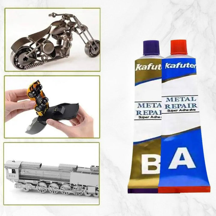 "Kraftigt metallreparationslim för DIY-projekt, visat i en tub, idealiskt för snabb och effektiv metallreparation."